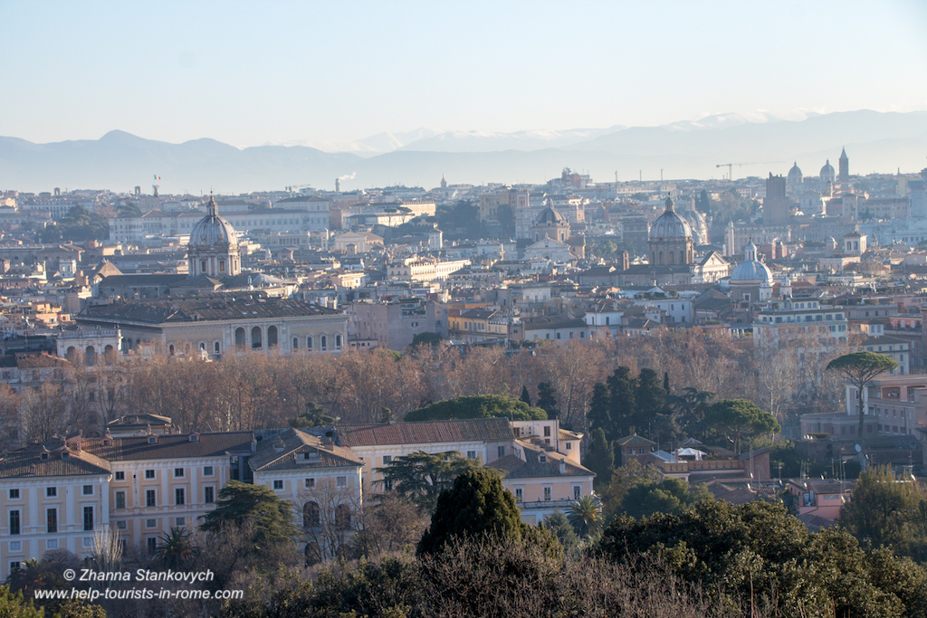 winter morning at Gianicolo in Rome