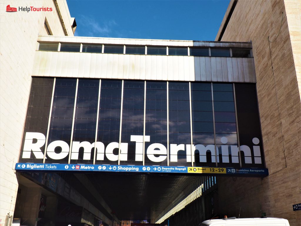 Rome central station termini outside signs
